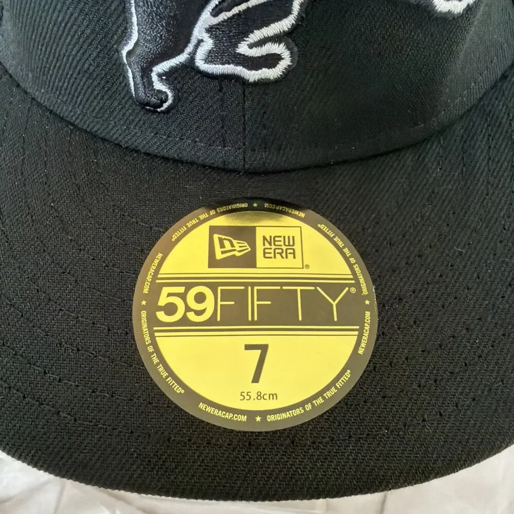 NEW Detroit Lions NFL New Era 59FIFTY Fitted Cap Black White 59 Fifty Hat 7